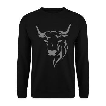 Bull's head - Unisex Sweatshirt - black - Front - Alina (178cm) & Michal (187cm)