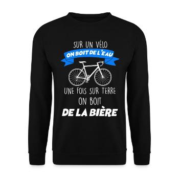 Cycliste vélo passion humour - Sweat-shirt Unisexe - noir - Devant - Alina (178cm) & Michal (187cm)