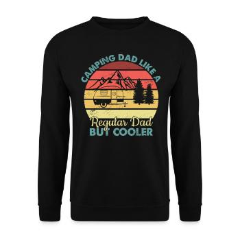 Camping Dad Nature Outdoor Activity Campfire - Unisex Sweatshirt - black - Front - Alina (178cm) & Michal (187cm)