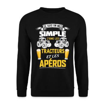 Le Plaisir D'une Bonne Bière Après Le travail - Sweat-shirt Unisexe - noir - Devant - Alina (178cm) & Michal (187cm)