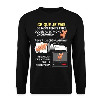 Temps Libre Avec Chien Chihuahua - Sweat-shirt Unisexe - noir - Devant - Alina (178cm) & Michal (187cm)
