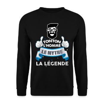 Dein Bart der Mann der Mythos die Legende - Unisex Pullover - Schwarz - Vorne - Alina (178cm) & Michal (187cm)