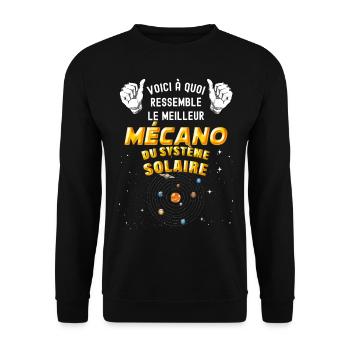 Meilleur Mécano de la Galaxie Mécanicien - Sweat-shirt Unisexe - noir - Devant - Alina (178cm) & Michal (187cm)