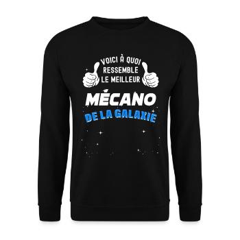 Meilleur mécano de la galaxie Mécanicien - Sweat-shirt Unisexe - noir - Devant - Alina (178cm) & Michal (187cm)