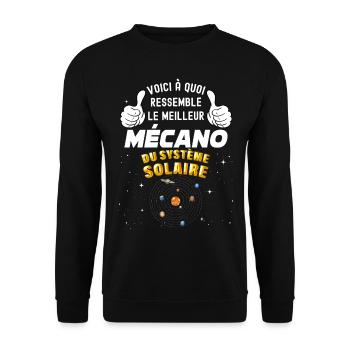 Mécano de la galaxie Cadeau Original Homme Garage - Sweat-shirt Unisexe - noir - Devant - Alina (178cm) & Michal (187cm)