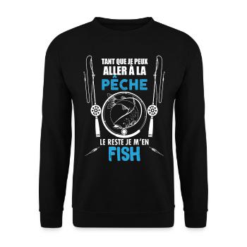 pêcheur cadeaux de pêche - Sweat-shirt Unisexe - noir - Devant - Alina (178cm) & Michal (187cm)