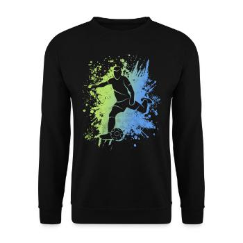 Fußball Fußballspieler Jungen Fußballer - Unisex Pullover - Schwarz - Vorne - Alina (178cm) & Michal (187cm)
