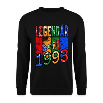 Legendär seit 1993, 30 Geburtstag, T-Shirt - Unisex Pullover - Schwarz - Vorne - Alina (178cm) & Michal (187cm)