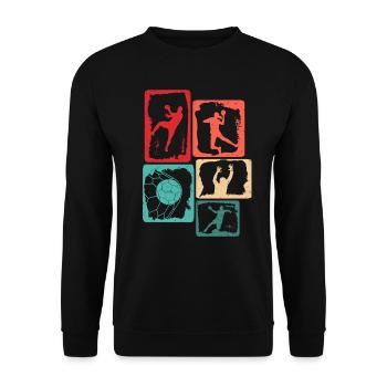 Handball Player Handball Player Boys Handball Player - Unisex Sweatshirt - black - Front - Alina (178cm) & Michal (187cm)