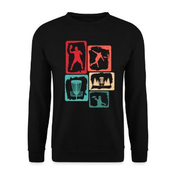 Disc Golfer Discgolf Basket Kids Disc Golf - Unisex Sweatshirt - black - Front - Alina (178cm) & Michal (187cm)