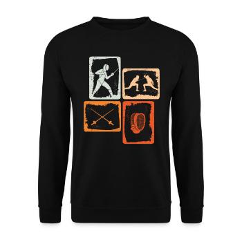 Fechten Fechtkampf Fechtsport Kinder Fechter - Unisex Pullover - Schwarz - Vorne - Alina (178cm) & Michal (187cm)