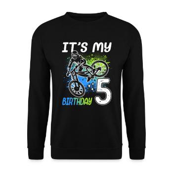 Vélo 5e anniversaire VTT 5 ans - Sweat-shirt Unisexe - noir - Devant - Alina (178cm) & Michal (187cm)