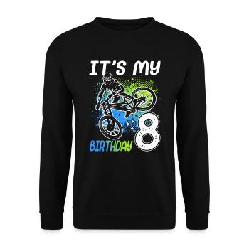 8ème anniversaire vélo de montagne 8 ans - Sweat-shirt Unisexe - noir - Devant - Alina (178cm) & Michal (187cm)
