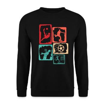 Fußballer Kinder Fußball Spieler Fußballspieler - Unisex Pullover - Schwarz - Vorne - Alina (178cm) & Michal (187cm)