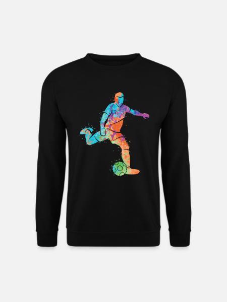 Fußballer Farbspritzer Fußball Kids Fußballspieler - Unisex Pullover - Schwarz