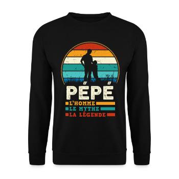 Mon Pépé est Une légende Cadeau drôle papi - Sweat-shirt Unisexe - noir - Devant - Alina (178cm) & Michal (187cm)
