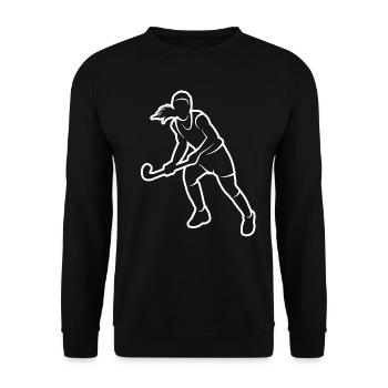 Joueur de hockey Joueur de hockey féminin Hockey sur gazon - Sweat-shirt Unisexe - noir - Devant - Alina (178cm) & Michal (187cm)