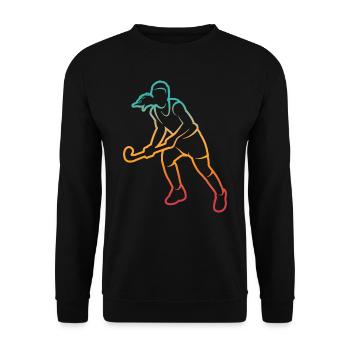 Joueur de hockey Joueur de hockey Retro Hockey sur gazon - Sweat-shirt Unisexe - noir - Devant - Alina (178cm) & Michal (187cm)
