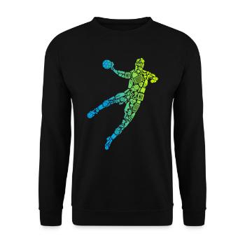 Handballer Symbole Handballspieler Jungen Handball - Unisex Pullover - Schwarz - Vorne - Alina (178cm) & Michal (187cm)