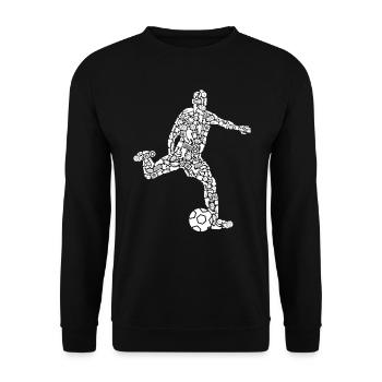 Fußballspieler Symbole Fußball Spieler Fußballer - Unisex Pullover - Schwarz - Vorne - Alina (178cm) & Michal (187cm)