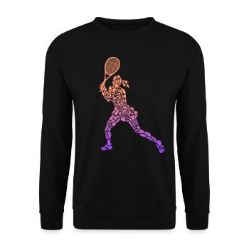 Tennis Symbole Frauen Mädchen Tennisspielerin - Unisex Pullover - Schwarz - Vorne - Alina (178cm) & Michal (187cm)