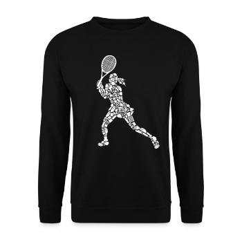 Tennis Symbole Mädchen Frauen Tennisspielerin - Unisex Pullover - Schwarz - Vorne - Alina (178cm) & Michal (187cm)