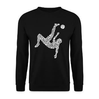 Fußballer Symbole Fußball Spieler Fußballspieler - Unisex Pullover - Schwarz - Vorne - Alina (178cm) & Michal (187cm)