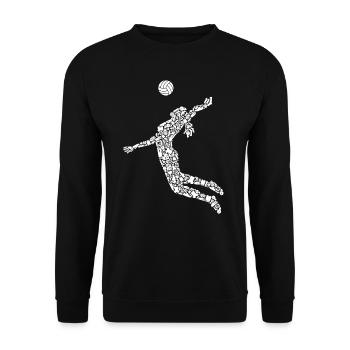 Volleyball Player Symbols Girls Women Volleyball - Unisex Sweatshirt - black - Front - Alina (178cm) & Michal (187cm)