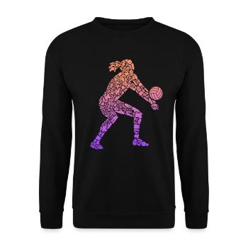 Volleyballspielerin Symbole Mädchen Volleyball - Unisex Pullover - Schwarz - Vorne - Alina (178cm) & Michal (187cm)