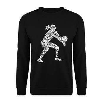 Volleyball Player Symbols Women Volleyball - Unisex Sweatshirt - black - Front - Alina (178cm) & Michal (187cm)