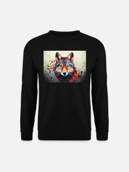 Mystischer Wildgeist: Naturzauber trifft Mode 🐺 - Unisex Pullover - Schwarz
