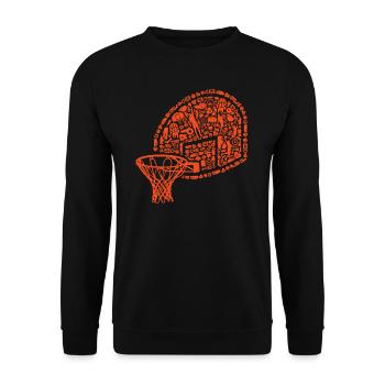 Basketball Korb Basketballspieler Junge Basketball - Unisex Pullover - Schwarz - Vorne - Alina (178cm) & Michal (187cm)