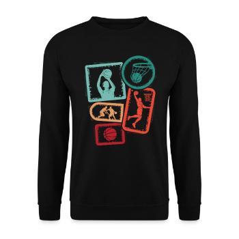 Basketballer Basketballspieler Herren Basketball - Unisex Pullover - Schwarz - Vorne - Alina (178cm) & Michal (187cm)