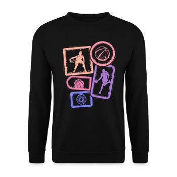Basketballerin Frauen Basketball Mädchen - Unisex Pullover - Schwarz - Vorne - Alina (178cm) & Michal (187cm)