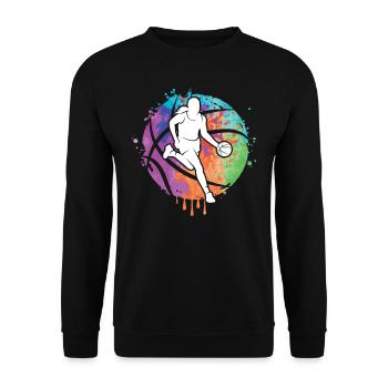 Basketball Frauen Basketballerin Mädchen - Unisex Pullover - Schwarz - Vorne - Alina (178cm) & Michal (187cm)