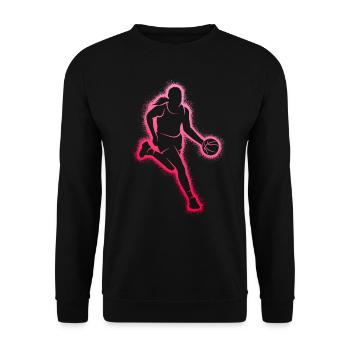 Basketball Spielerin Frauen Mädchen Basketballerin - Unisex Pullover - Schwarz - Vorne - Alina (178cm) & Michal (187cm)