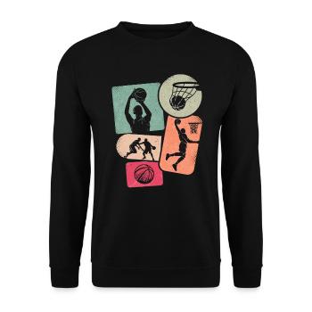 Basketballer Kinder Basketball Basketballspieler - Unisex Pullover - Schwarz - Vorne - Alina (178cm) & Michal (187cm)