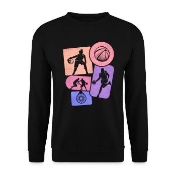 Basketballerin Kinder Damen Basketball Mädchen - Unisex Pullover - Schwarz - Vorne - Alina (178cm) & Michal (187cm)