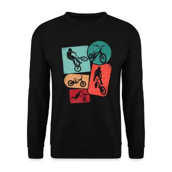 BMX Rider Tricks Bike Kids Boys Bicycle BMX - Unisex Sweatshirt - black - Front - Alina (178cm) & Michal (187cm)