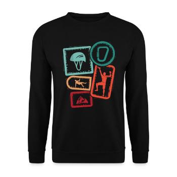 Escalade de bloc Vintage Climber Garçons Escalade - Sweat-shirt Unisexe - noir - Devant - Alina (178cm) & Michal (187cm)