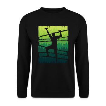 Klettern Freiklettern Jungen Berge Bouldern - Unisex Pullover - Schwarz - Vorne - Alina (178cm) & Michal (187cm)