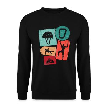 Bouldering Boulderer Boys Mountains Climbing Kids - Unisex Sweatshirt - black - Front - Alina (178cm) & Michal (187cm)