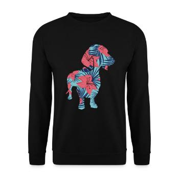 Dackel Hund Teckel Hundebesitzerin Dachshund - Unisex Pullover - Schwarz - Vorne - Alina (178cm) & Michal (187cm)