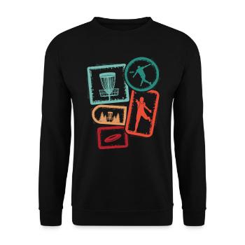 Discgolf Sport Disc Golf Jungen Discgolfer Herren - Unisex Pullover - Schwarz - Vorne - Alina (178cm) & Michal (187cm)