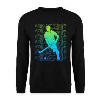 Hockey Vintage joueur de hockey sur gazon garçons - Sweat-shirt Unisexe - noir - Devant - Alina (178cm) & Michal (187cm)