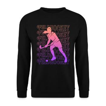 Hockey Vintage joueur de hockey sur gazon fille - Sweat-shirt Unisexe - noir - Devant - Alina (178cm) & Michal (187cm)