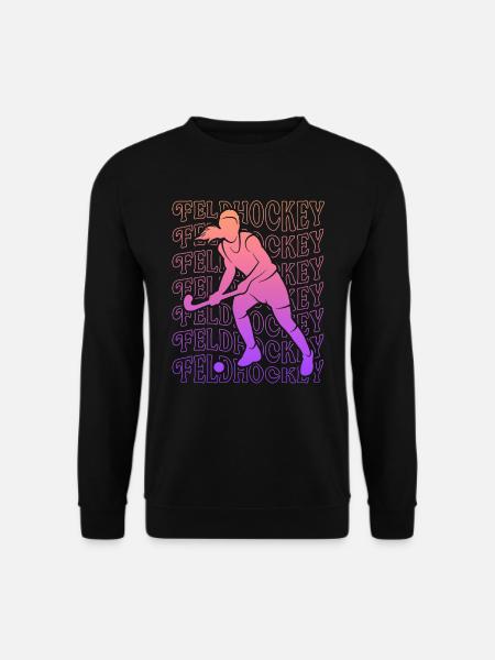 Hockey Vintage Hockeyspieler Feldhockey Mädchen - Unisex Pullover - Schwarz