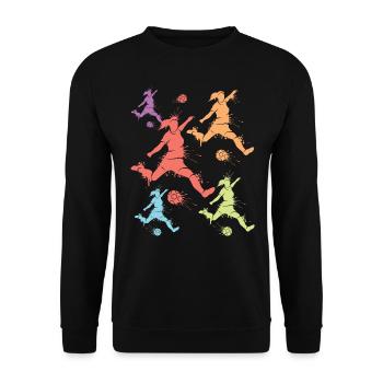 Joueur De Football Enfants Football Femme - Sweat-shirt Unisexe - noir - Devant - Alina (178cm) & Michal (187cm)