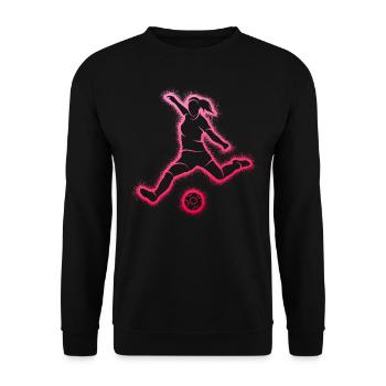 Soccer Soccer Player Female Soccer Player Girl - Unisex Sweatshirt - black - Front - Alina (178cm) & Michal (187cm)