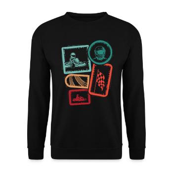 Go-Kart Racing Go-Kart Kids Boys Kart Driver - Unisex Sweatshirt - black - Front - Alina (178cm) & Michal (187cm)